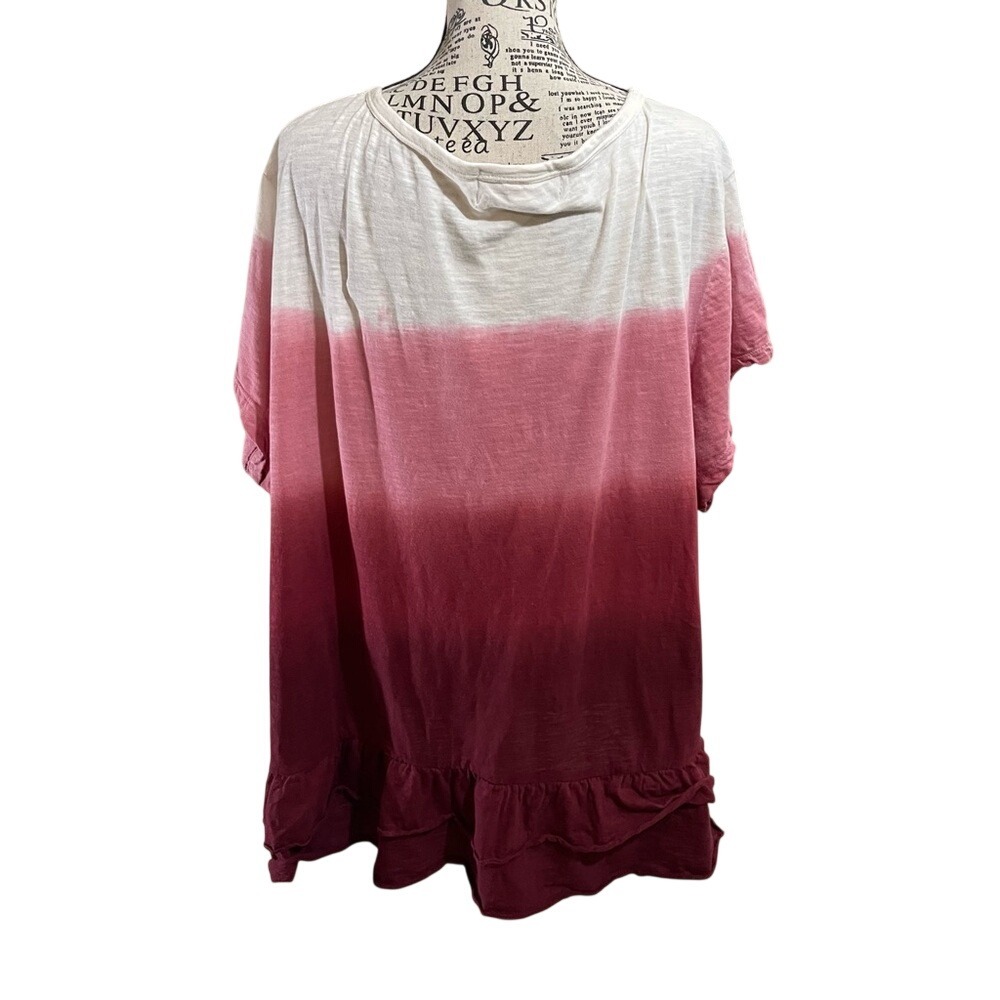 French Laundry Gradient Pink‎ Ruffle Top - Picture 3 of 10